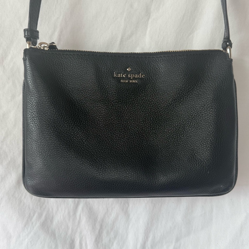 Kate Spade Leila Triple Gusset Crossbody Bag in Black